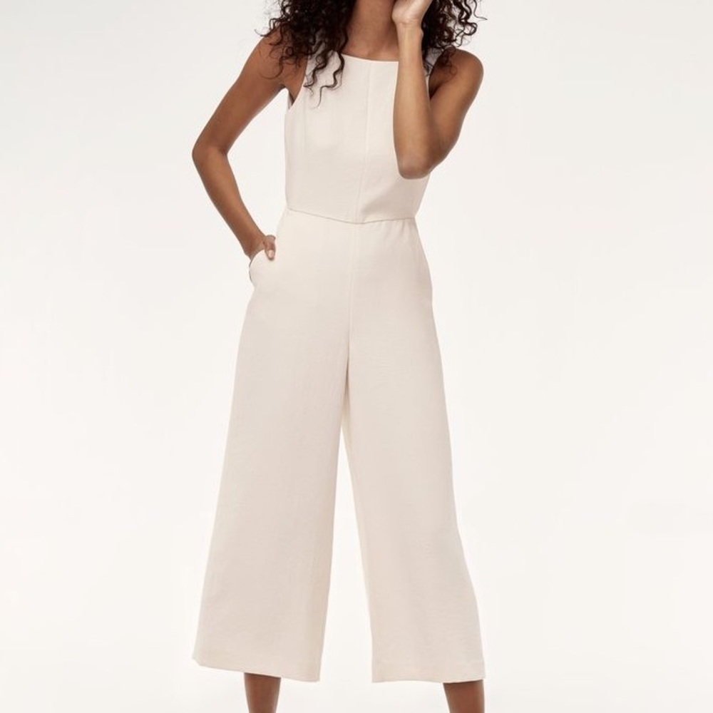 ARITZIA WILFRED ECOULEMENT JUMPSUIT LIGHT BIRCH CREAM WHITE 2
